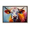 Stupell Industries Colorful Cattle Portrait Floating Frame, design by LSR Creative Studio
